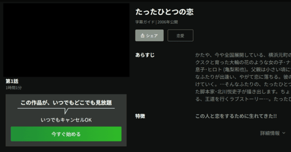 たったひとつの恋